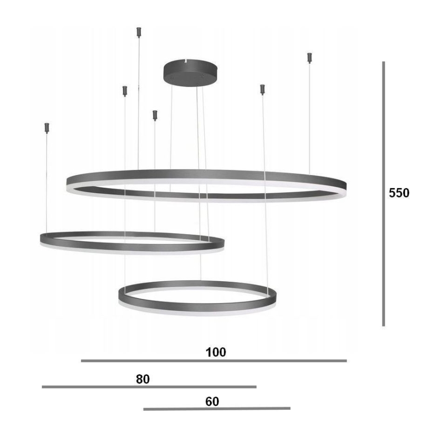 Azzardo AZ4707 - LED-riippuvalaisin kaapelilla HALO LED/130W/230V musta