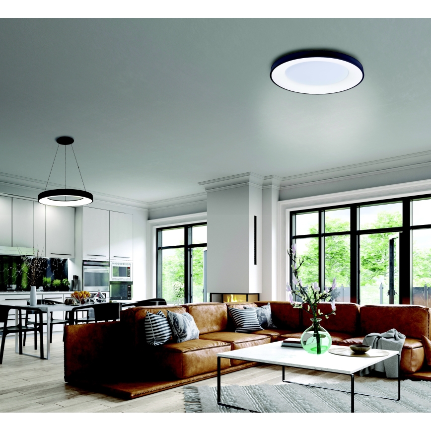 Azzardo AZ4991 - LED himmennettävä kattovalaisin SANTANA LED/50W/230V musta + kaukosäädin