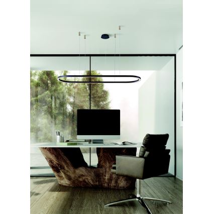 Azzardo AZ5055 - Himmennettävä LED-kattokruunu johdossa ELENA LED/50W/230V 120 cm musta