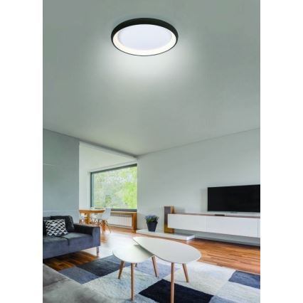 Azzardo AZ5075 -Himmennettävä LED-kattovalaisin ANTONIO LED/80W/230V musta + kauko-ohjaus