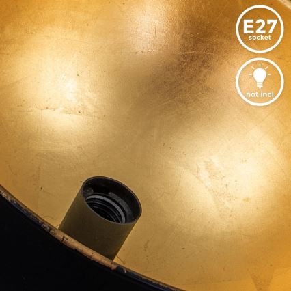 B.K. Licht 1322 - Kattovalo 1xE27/60W/230V musta/kulta