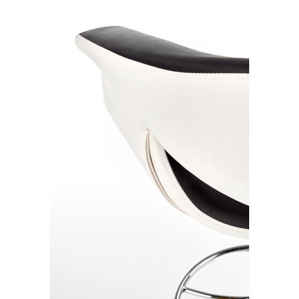 Baarijakkara 115x60 cm valkoinen/musta/kiiltävä kromi