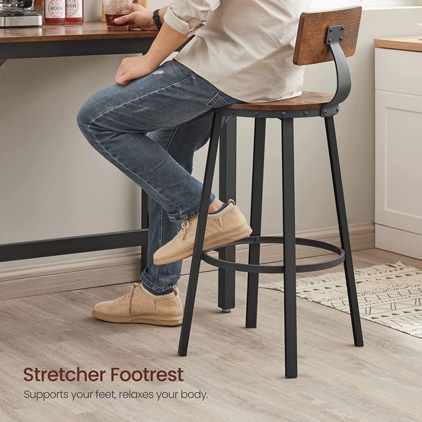 Baarituoli AVEN, ruskea/musta