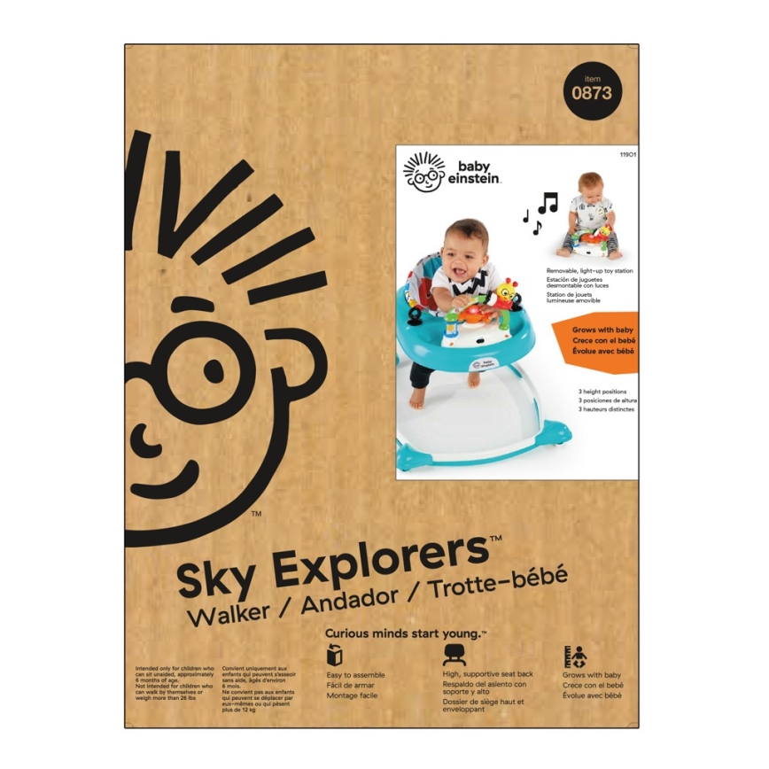 Baby Einstein - Kävelytuoli SKY EXPLORERS WALKER 3xAA