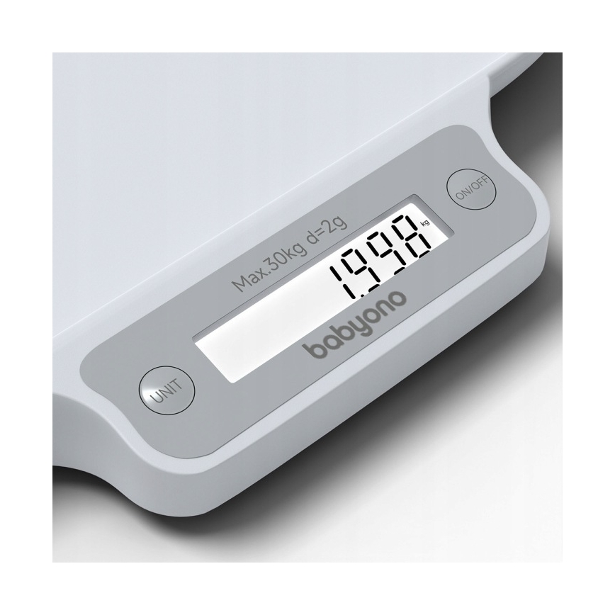 BabyOno - Elektroninen lastenvaaka jopa 30 kg, 3×AAA-paristolla