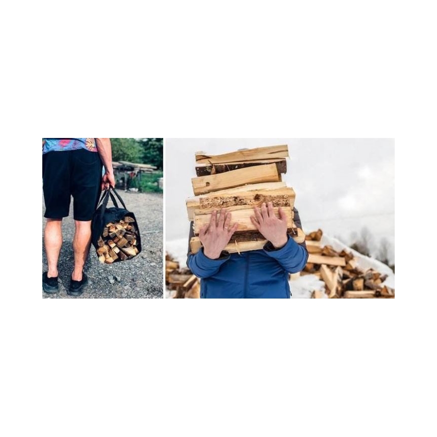 Bag kohteelle takka puu 100x45 cm musta