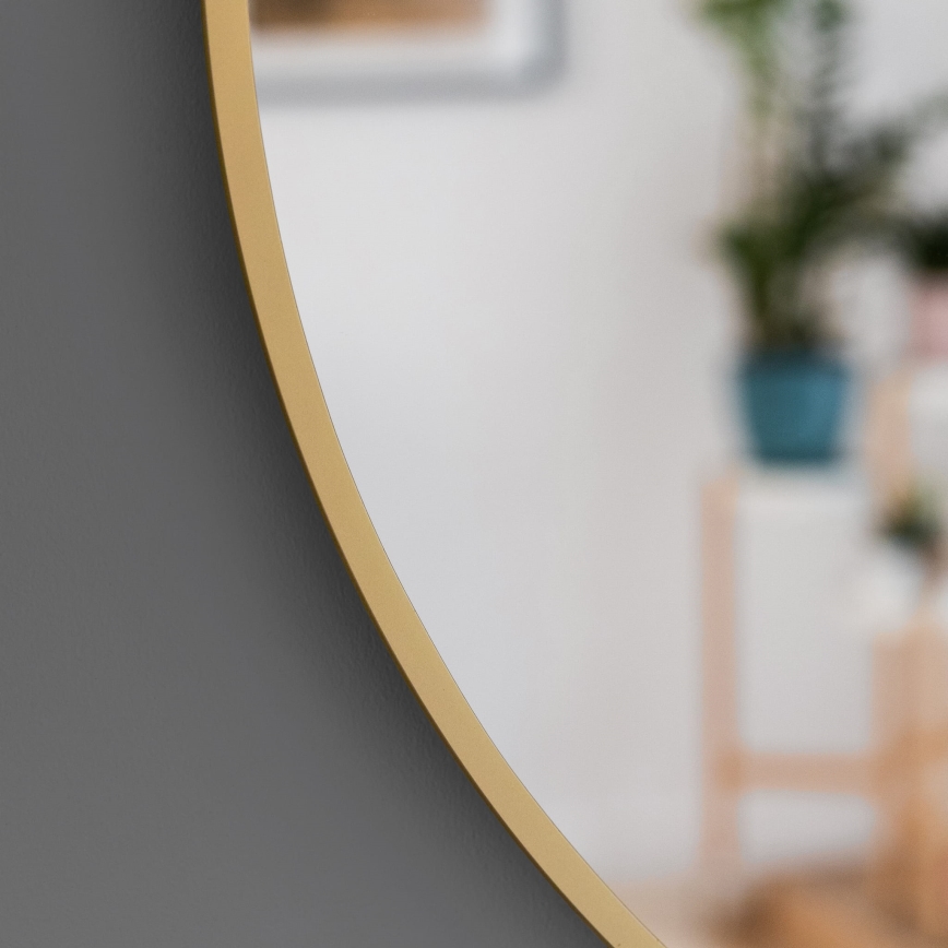 Baltica Design - LED-kylpyhuoneen seinäpeili BRIGHT, integroidulla taustavalaistuksella, LED 15W/230V, 4500K, halkaisija 80 cm, IP65, kultainen