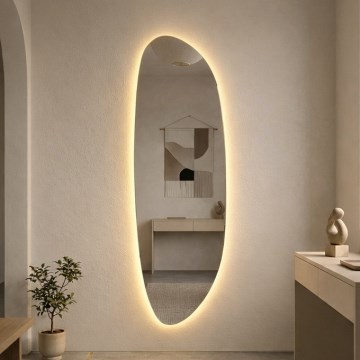 Baltica Design - LED-kylpyhuoneen seinäpeili taustavalolla STONE FLUID LED/15W/230V 2700K 155x50 cm IP65