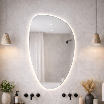 Baltica Design - LED-kylpyhuoneen seinäpeili taustavalolla STONE FLUID LED/15W/230V 4500K 92x55 cm IP65