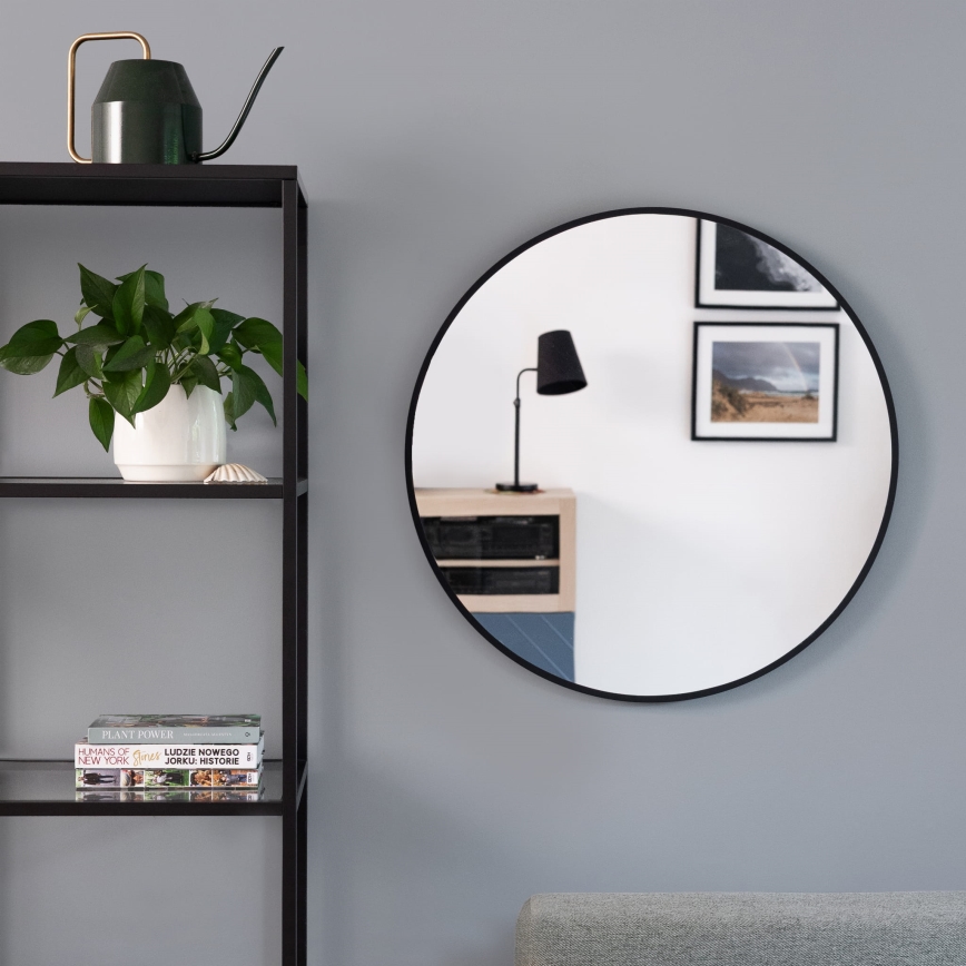 Baltica Design - LED-valaistu kylpyhuoneen seinäpeili BRIGHT, 15 W, 230 V, 4500 K, Ø 70 cm, IP65, musta