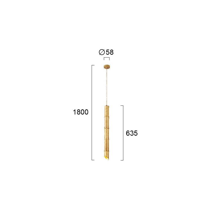 BAMBOO-riippuvalaisin johdolla 1xGU10/50W/230V, bambu