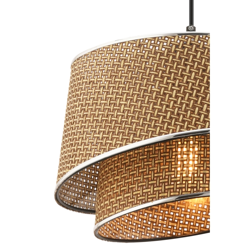 BARETTE riippuvalaisin johdolla 1xE27/60W/230V, ruskea/kiillotettu kromi