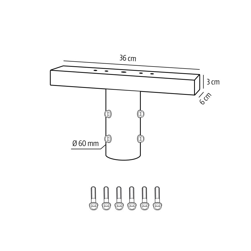 BASE-asennuskannake ulkovalaisimille Ø 60 mm, musta