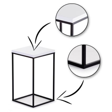 Kukkasteline BASICLOFT 40x24 valkoinen/musta