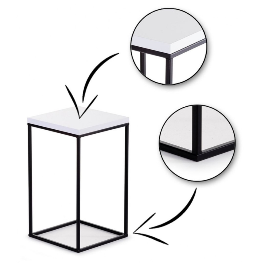 Kukkasteline BASICLOFT 40x24 valkoinen/musta