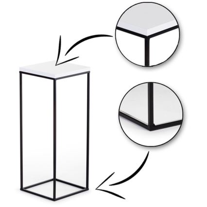 Kukkasteline BASICLOFT 60x24 musta/valkoinen