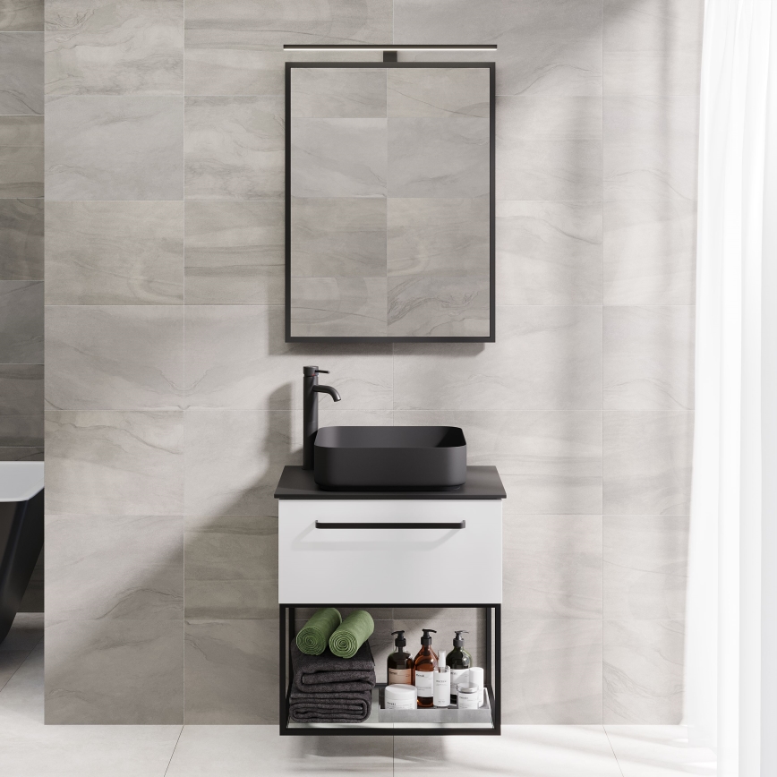 BATH DELUXE 01-060-05-02-00 - Kylpyhuone peili BORGSTED 60x80 cm musta