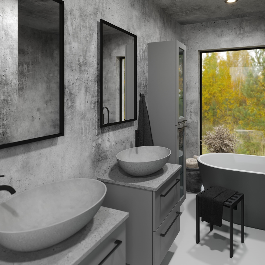 BATH DELUXE 01-060-05-02-00 - Kylpyhuone peili BORGSTED 60x80 cm musta