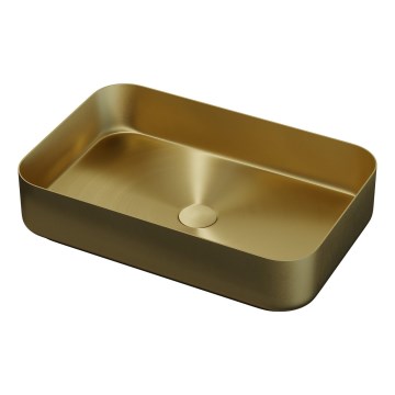 BATH DELUXE 06-052-18-70-00 - LJORDAL tasoon asennettava pesuallas 52x34 cm ruostumaton teräs/harjattu messinki
