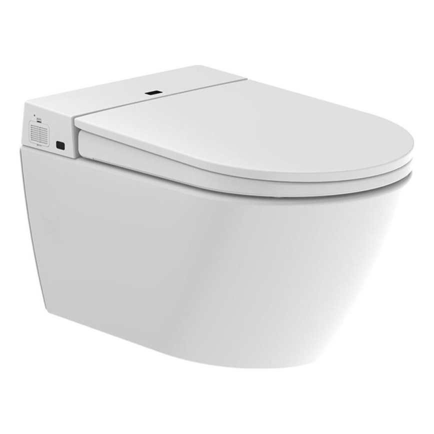BATH DELUXE 21-040-02-11-00 - Seinään asennettava WC-istuin bideellä ja pehmeästi sulkeutuvalla SoftClose-istuinkannella TISVILDELEJE 1600W/230V valkoinen + kaukosäädin