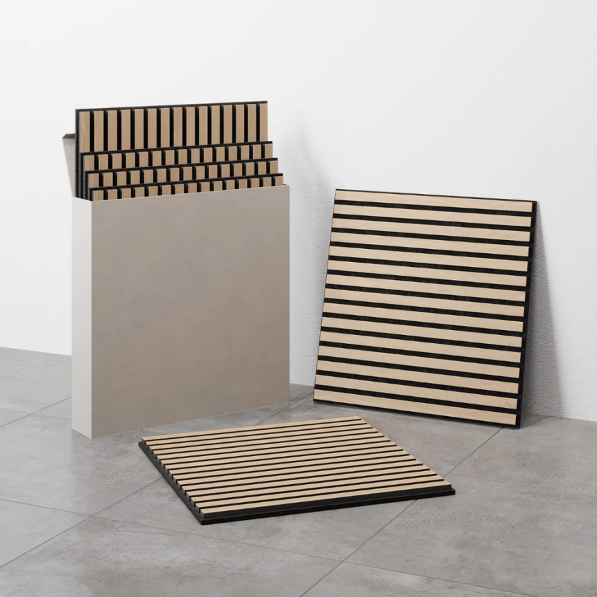 BATH DELUXE 54-060-08-86-12 - SETTI 4x Akustinen seinälevy DANVIKEN 60x60 cm tammi