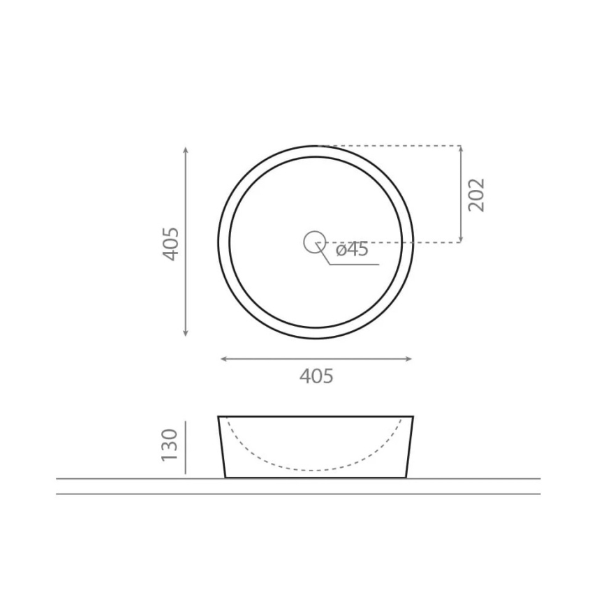 Bathco 00307 - DUAL tasoon asennettava pesuallas Ø 40,5 cm, kivi/beige