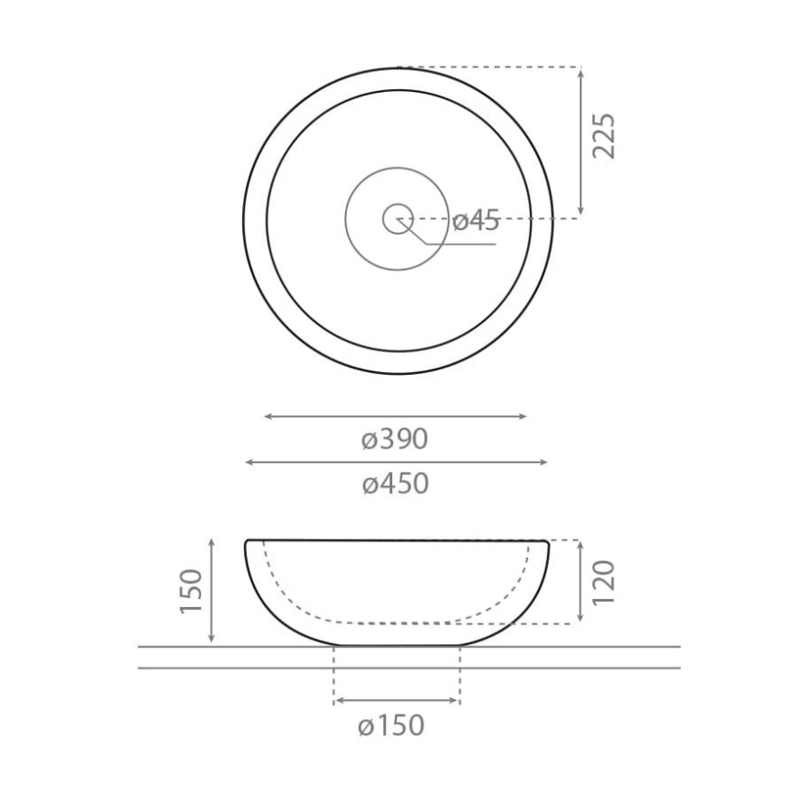 Bathco 00318 - PUKET-tasoallas Ø 45 cm, kivi/beige