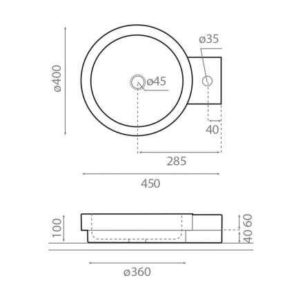 Bathco 00339 - Tason päälle asennettava pesuallas ICONO 40x45 cm kivi/harmaa
