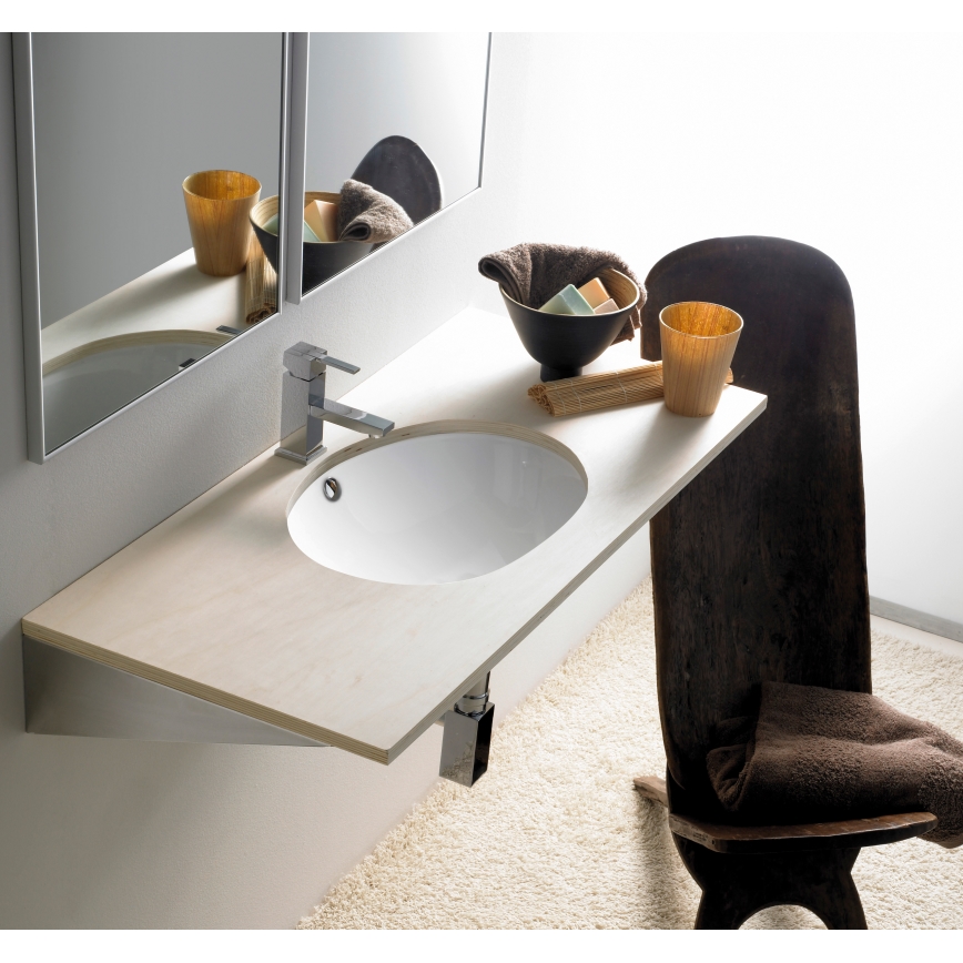 Bathco 0053 - Upotettava pesuallas ANCONA 55x41 cm posliini/valkoinen