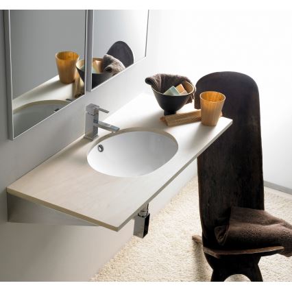 Bathco 0054 - Upotettava pesuallas MODENA 43,5 x 38,5 cm posliini/valkoinen