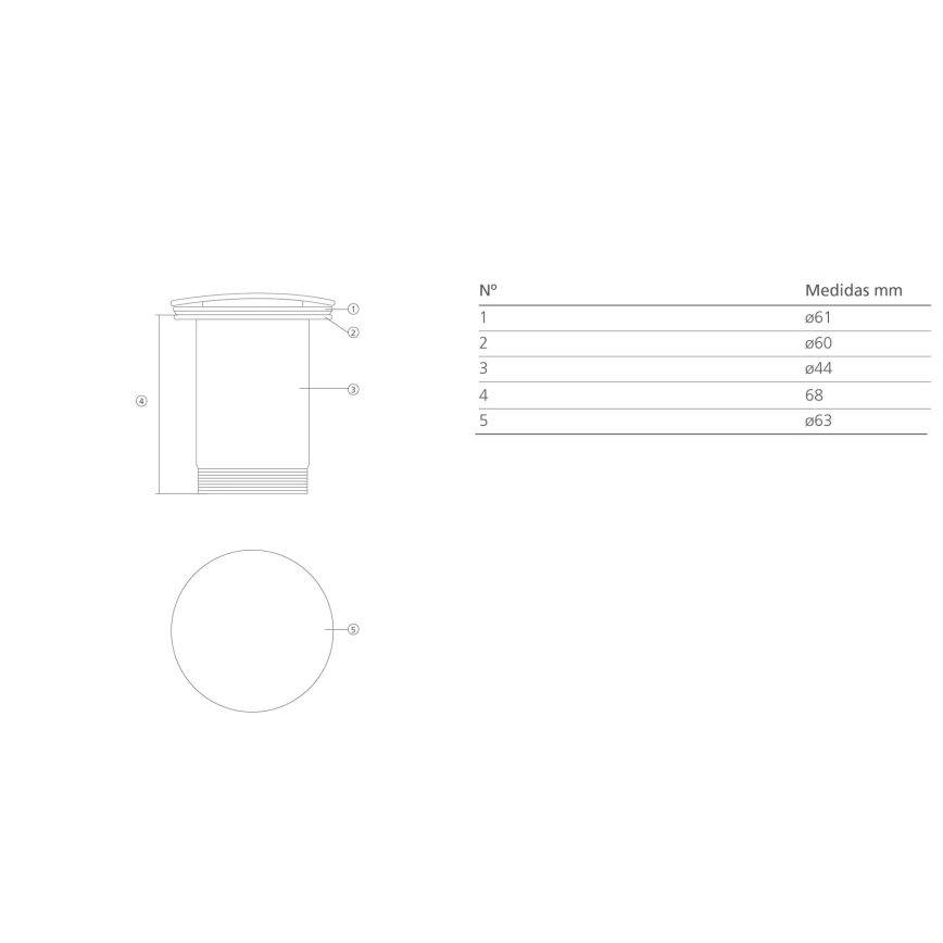 Bathco 0212BL - Pesualtaan pohjaventtiili ilman ylivuotoa CLICK-CLACK Ø 6 cm mattavalkoinen