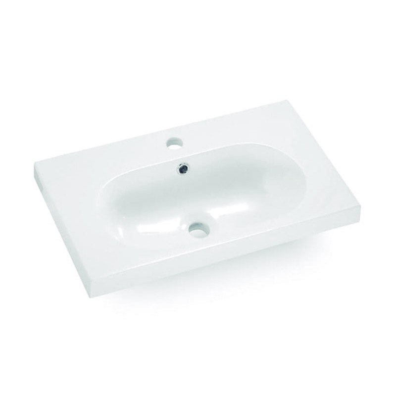 Bathco 0516 - Sisäänrakennettava pesuallas ICE 60x35 cm valuhartsi/valkoinen