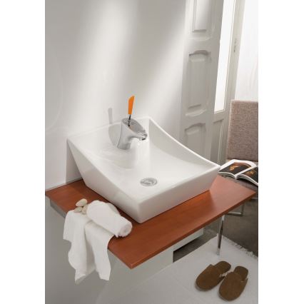 Bathco 4002 - SORIA tasoon asennettava pesuallas 40x41 cm, posliini/valkoinen