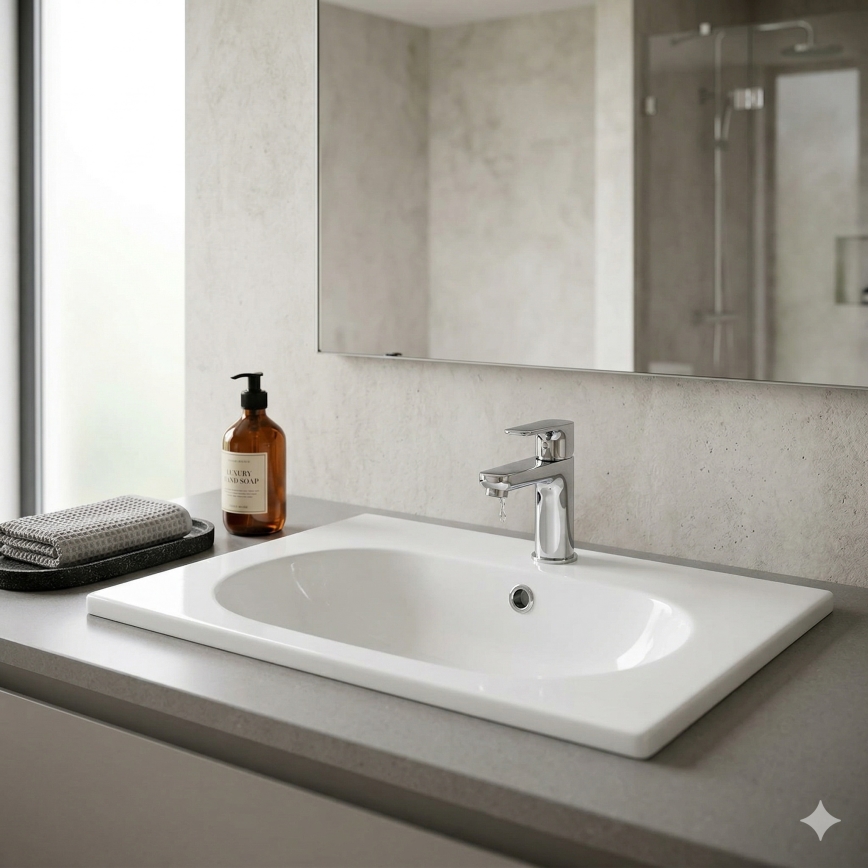 Bathco 4015 - CASTELLON tasoallas Ø 35 cm posliini/valkoinen