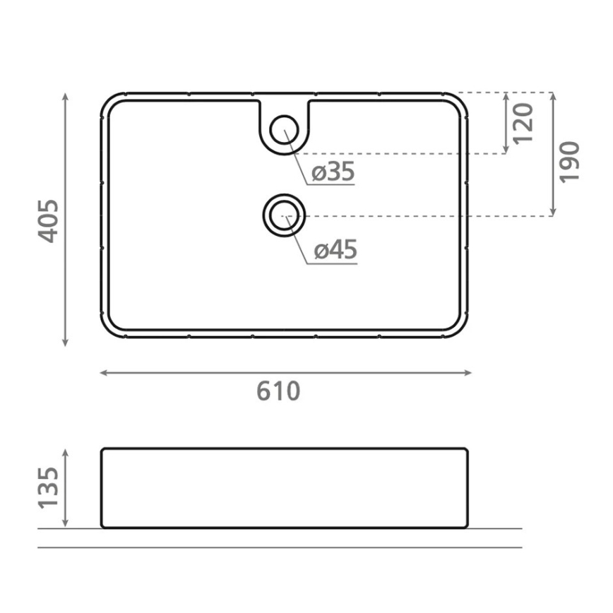 Bathco 4161 - CIRCUS tason päälle asennettava pesuallas 61 x 40,5 cm, posliini/beige