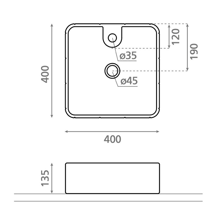 Bathco 4162 - Tason päälle asennettava pesuallas CIRCUS 40x40 cm posliini/beige