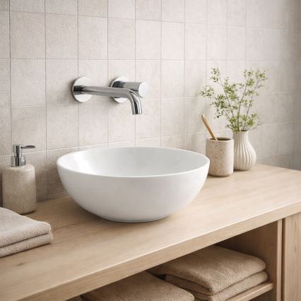 Bathco 4914 - Tason päälle asennettava pesuallas DAKAR Ø 30 cm posliini/valkoinen