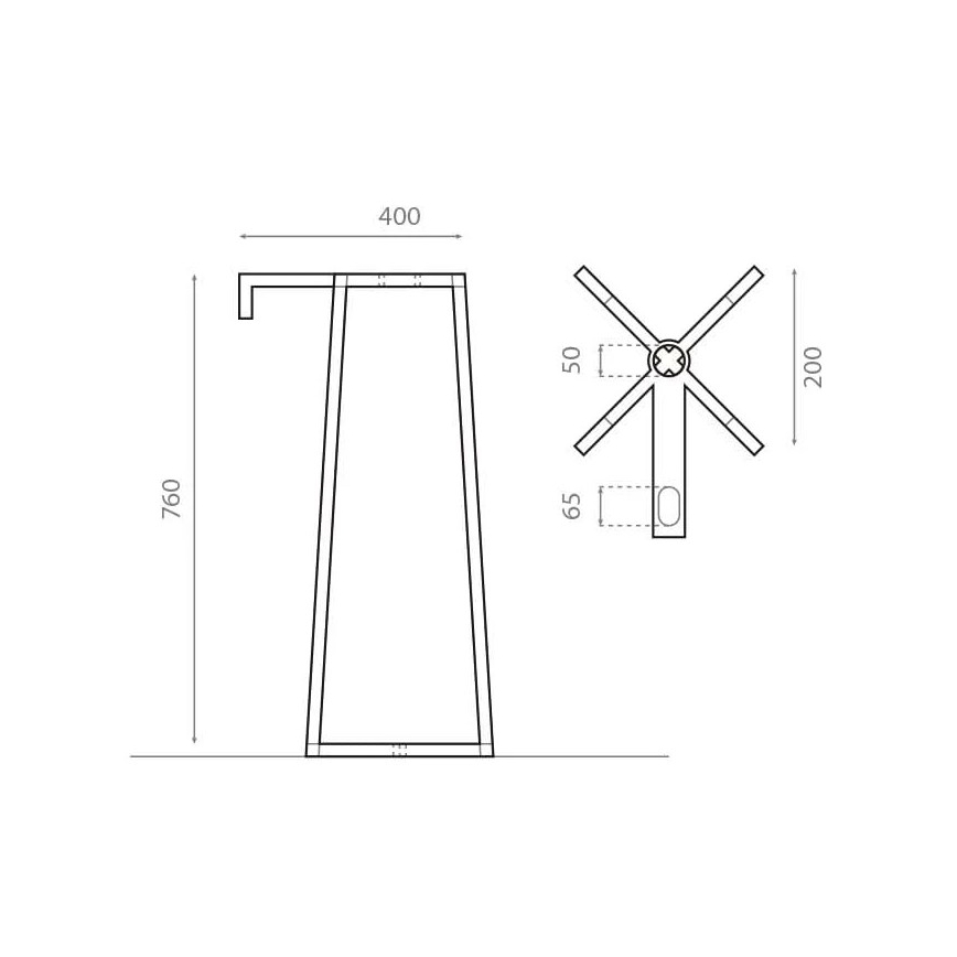 Bathco 8216 - Pesualtaan jalusta VOLTA 76x40 cm teräs/kiiltävä kromi