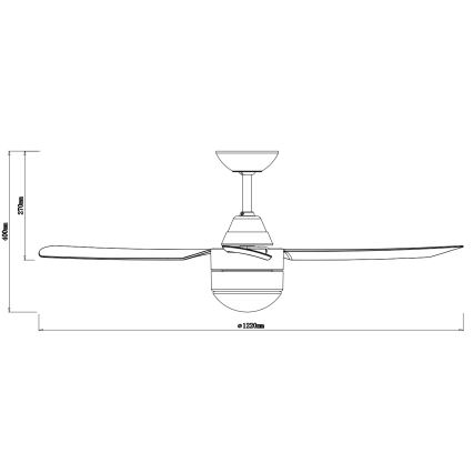BAYSIDE 531016 - Kattoilmaisin MEGARA 2xE14/15W/230V valkoinen + kaukosäädin
