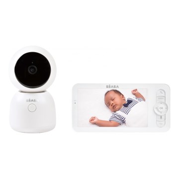 Beaba - Älykäs ladattava vauvamonitori näytöllä ZEN NIGHT 720p 5V 4000 mAh Wi-Fi valkoinen