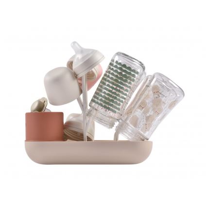 Beaba - Pullon kuivausteline beige/oranssi