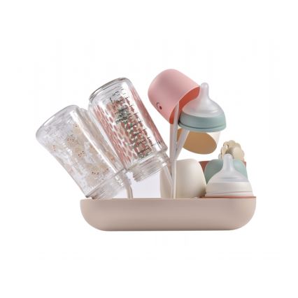 Beaba - Pullon kuivausteline beige/oranssi