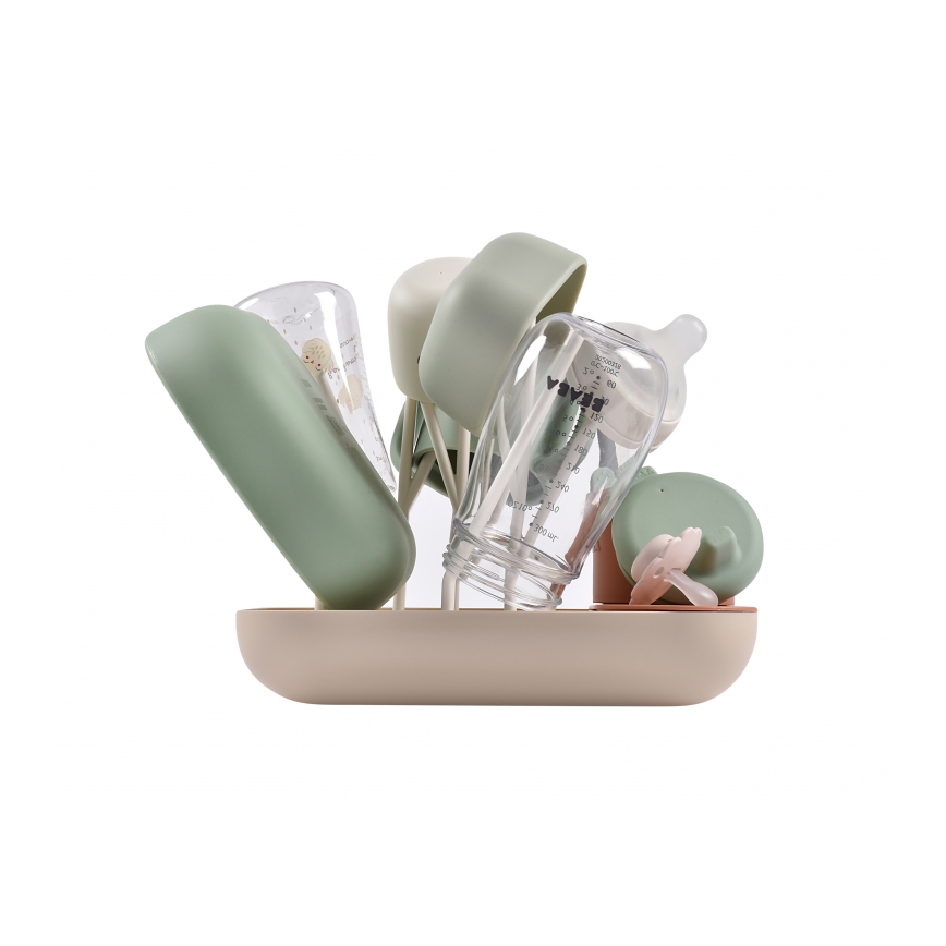 Beaba - Pullon kuivausteline beige/oranssi