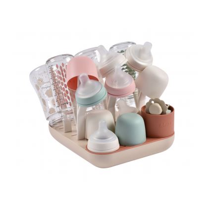 Beaba - Pullon kuivausteline beige/oranssi