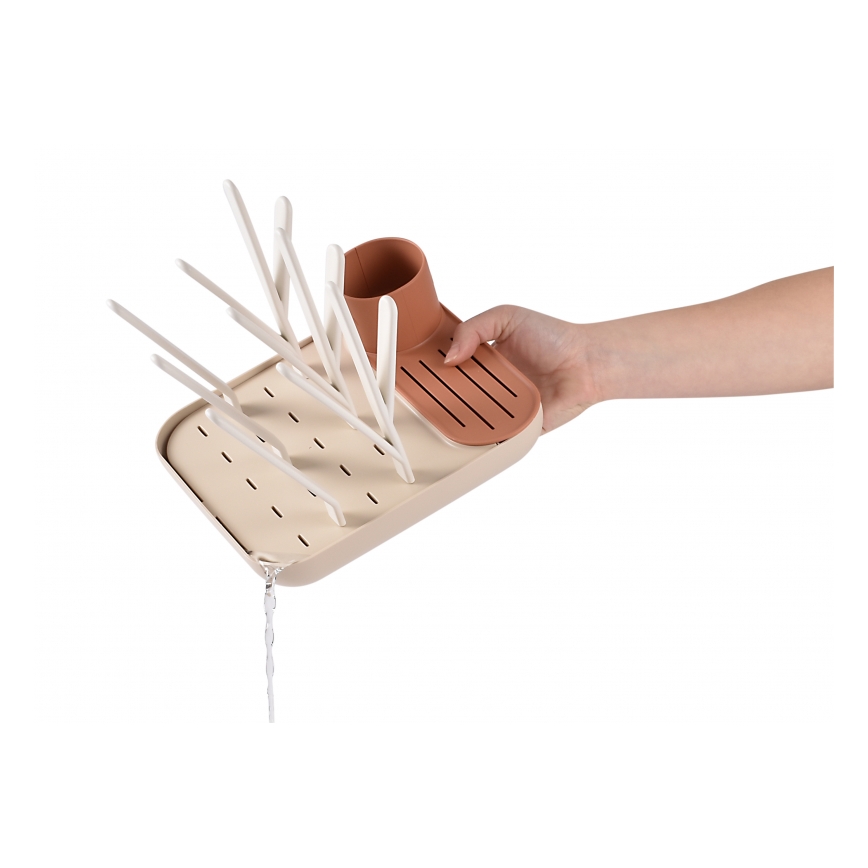 Beaba - Pullon kuivausteline beige/oranssi