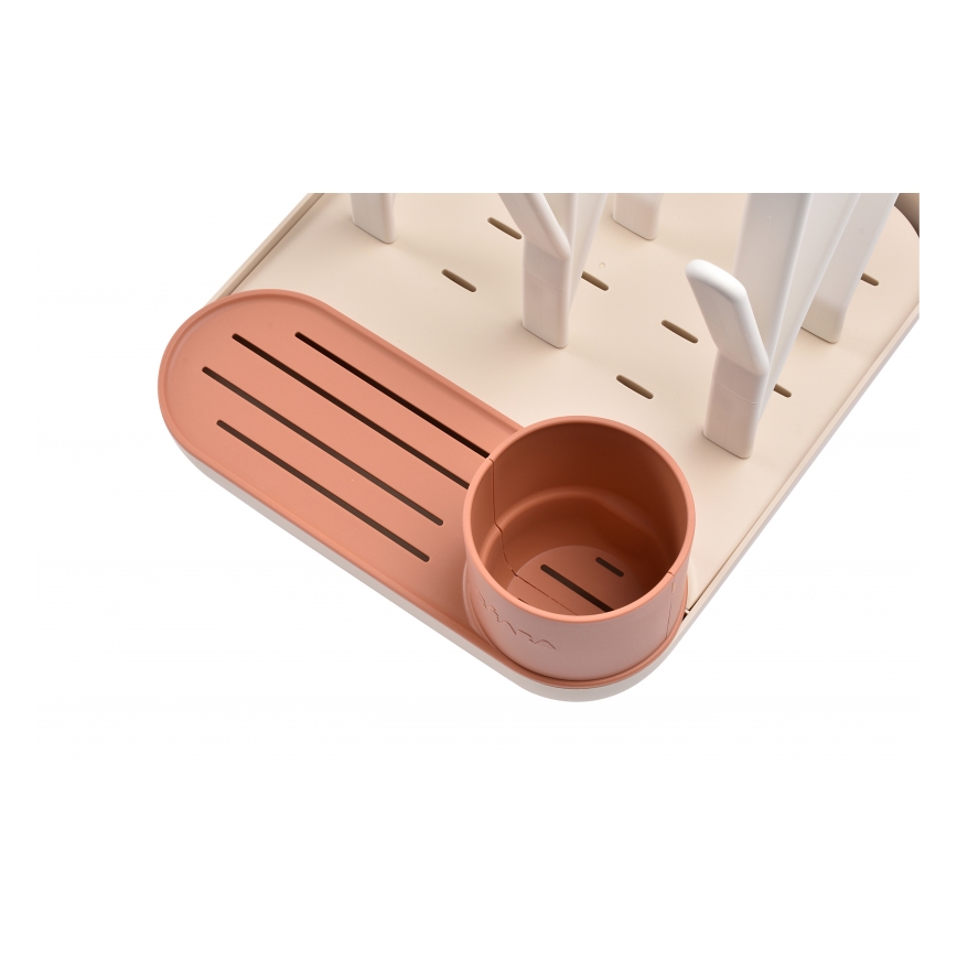 Beaba - Pullon kuivausteline beige/oranssi