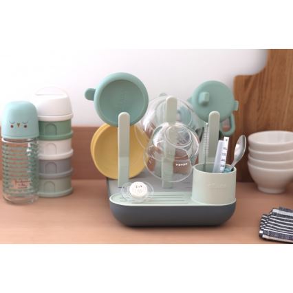 Beaba - Pullon kuivausteline vihreä/harmaa