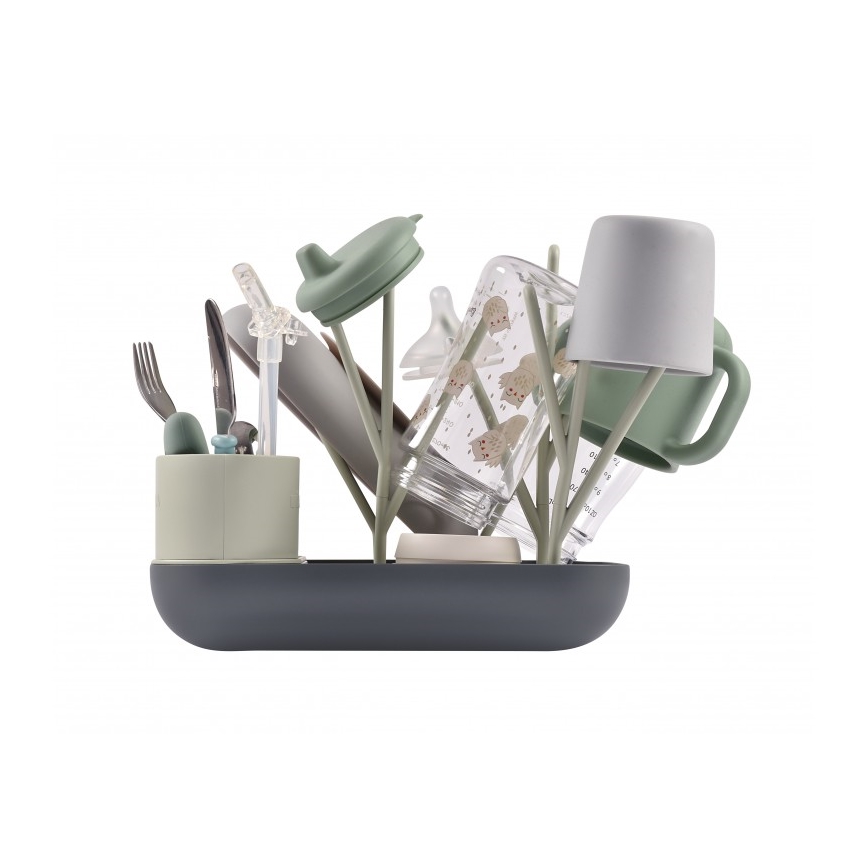 Beaba - Pullon kuivausteline vihreä/harmaa