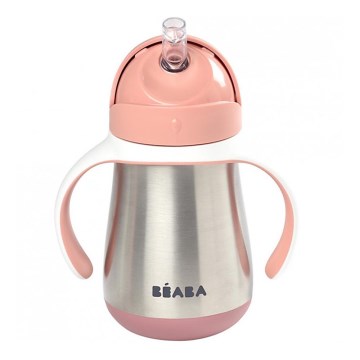 Beaba - Termoeristetty juomamuki pillillä 250 ml vaaleanpunainen