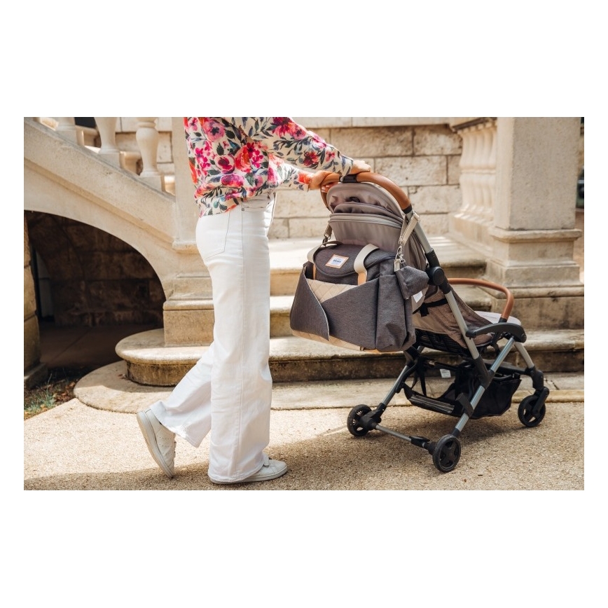 Beaba - Vaihtolaukku rattaita varten SYDNEY harmaa/beige